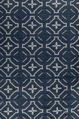 Meridian Blue Polyester Dhurrie