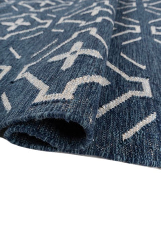 Meridian Blue Polyester Dhurrie