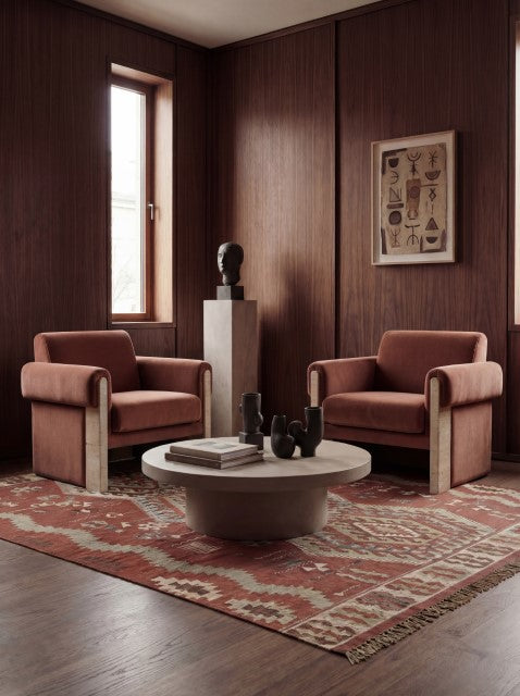 Kaarva Terracotta Polyester Rug