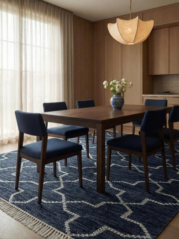 Mandor Blue Polyester Dhurrie