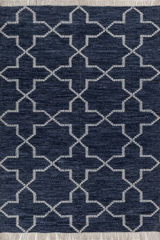 Mandor Blue Polyester Dhurrie