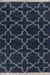 Mandor Blue Polyester Dhurrie