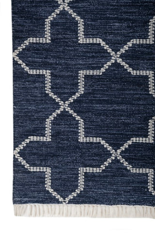 Mandor Blue Polyester Dhurrie