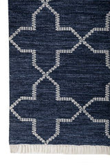 Mandor Blue Polyester Dhurrie