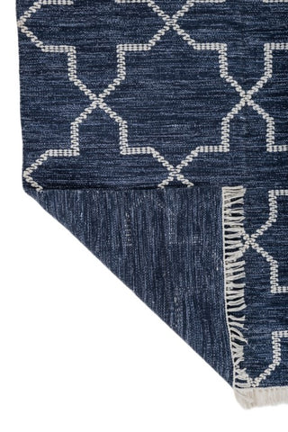 Mandor Blue Polyester Dhurrie
