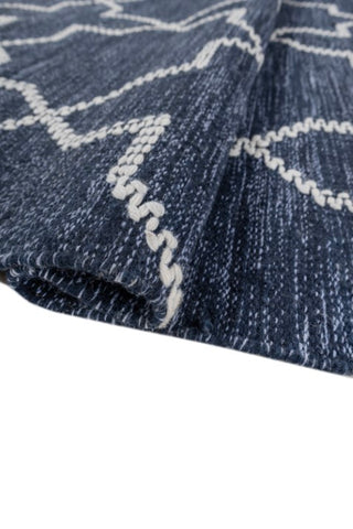 Mandor Blue Polyester Dhurrie