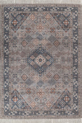 Isfara Blue Reyon Chennile Dhurrie