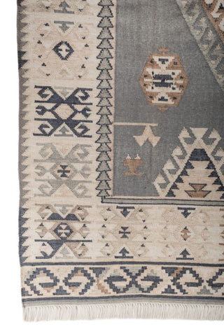 Caelvyr Grey & Beige Wool Rug