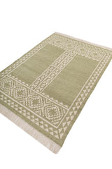 Asterlane Treetop White 4X5'6 Feet Dhurrie 100% Wool for Living Room,Bedroom,Home