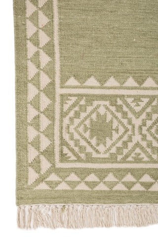 Asterlane Treetop White 4X5'6 Feet Dhurrie 100% Wool for Living Room,Bedroom,Home
