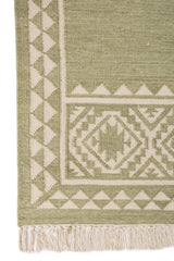 Asterlane Treetop White 4X5'6 Feet Dhurrie 100% Wool for Living Room,Bedroom,Home