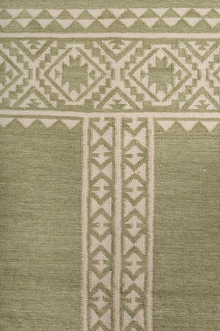 Asterlane Treetop White 4X5'6 Feet Dhurrie 100% Wool for Living Room,Bedroom,Home