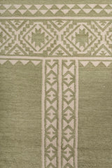 Asterlane Treetop White 4X5'6 Feet Dhurrie 100% Wool for Living Room,Bedroom,Home