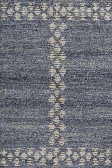 Aksum Blue Wool Dhurrie