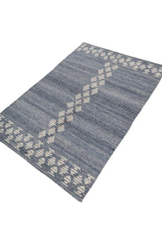 Aksum Blue Wool Dhurrie