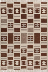 Aztec Brown Wool Dhurrie