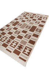 Aztec Brown Wool Dhurrie