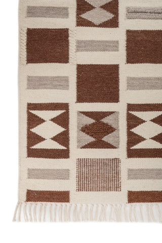 Aztec Brown Wool Dhurrie