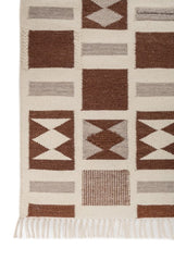 Aztec Brown Wool Dhurrie