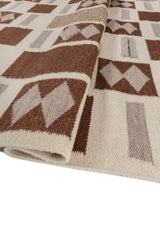 Aztec Brown Wool Dhurrie