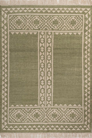 Asterlane Treetop White 4X6 Feet Dhurrie 100% Wool for Living Room,Bedroom,Home