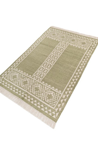 Asterlane Treetop White 4X6 Feet Dhurrie 100% Wool for Living Room,Bedroom,Home