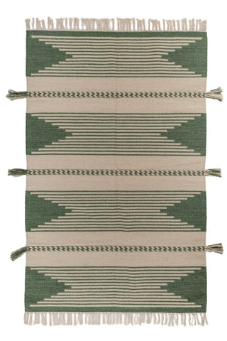 Arbor Green Wool Dhurrie