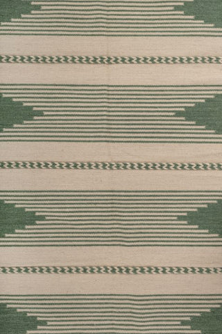 Arbor Green Wool Dhurrie