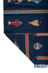 Mariner Blue Wool Dhurrie