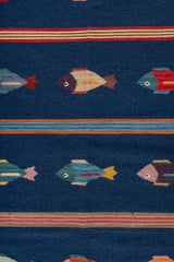 Mariner Blue Wool Dhurrie