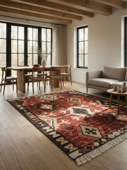 Tavren Brick Red Wool Rug