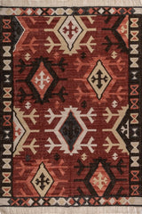 Tavren Brick Red Wool Rug