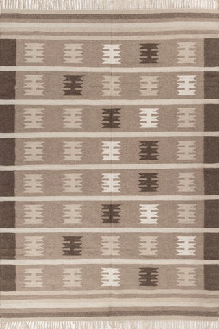 Cadence Brown Wool Dhurrie