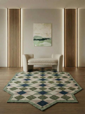 Arbor Green Wool Dhurrie