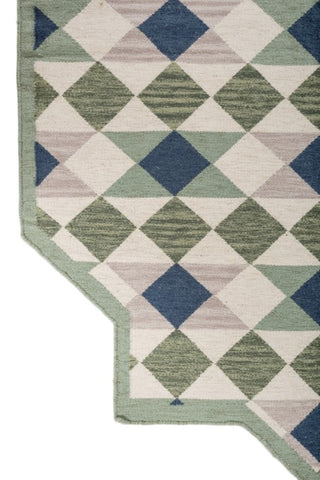 Arbor Green Wool Dhurrie