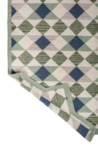 Arbor Green Wool Dhurrie