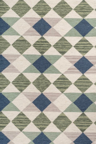 Arbor Green Wool Dhurrie