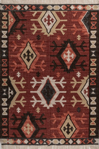 Darsen Rust Black Wool Rug