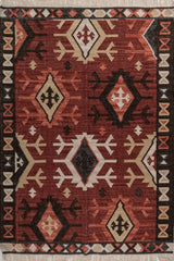 Darsen Rust Black Wool Rug