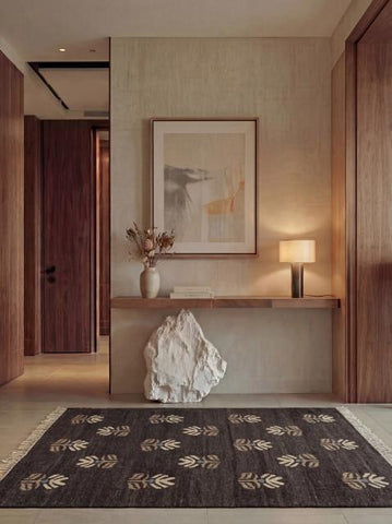 Umber Dark Brown Wool Rug
