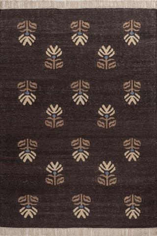Umber Dark Brown Wool Rug