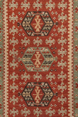 Kavren Red Green Wool Rug