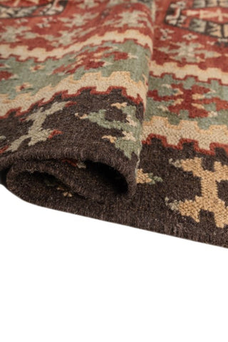 Kavren Red Green Wool Rug