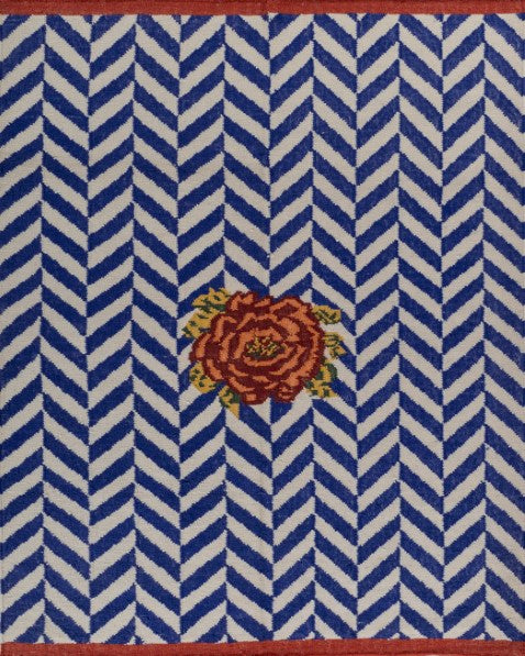 Pulse Blue Wool Dhurrie