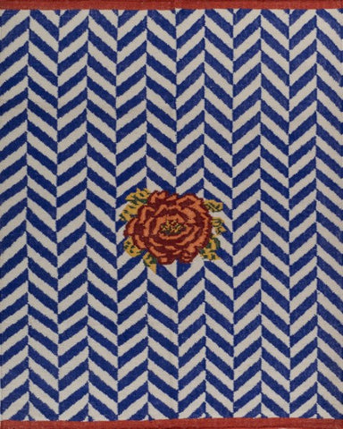 Pulse Blue Wool Dhurrie