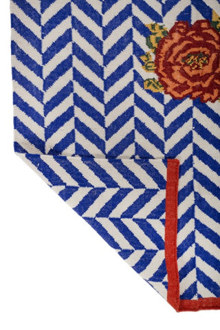 Pulse Blue Wool Dhurrie