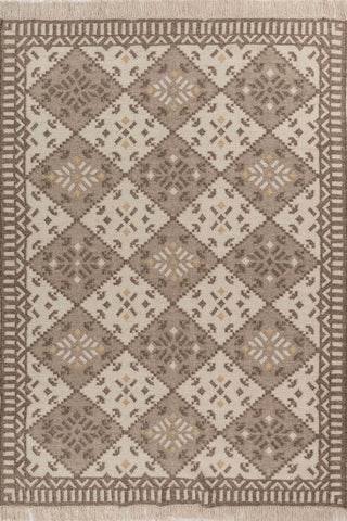 Rune Beige Wool Dhurrie