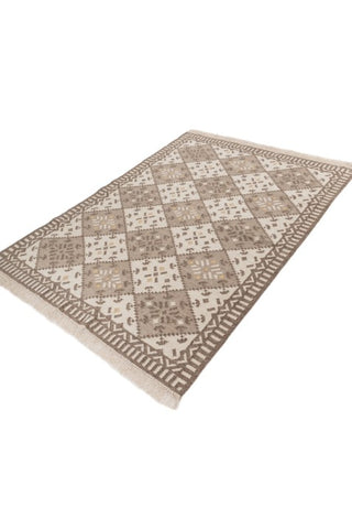 Rune Beige Wool Dhurrie