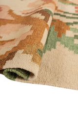 Petalia Beige Wool Dhurrie