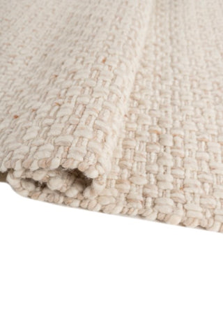 Ecru Off White Wool Rug